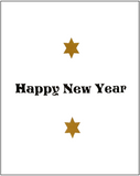 Jewish New Years Greeting Card - Shofar & Stars