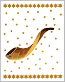Jewish New Years Greeting Card - Shofar & Stars