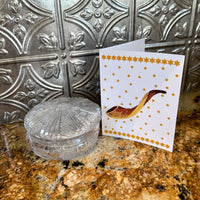 Jewish New Years Greeting Card - Shofar & Stars