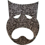Fused Applique "Tragedy" Mask - Black Metallic