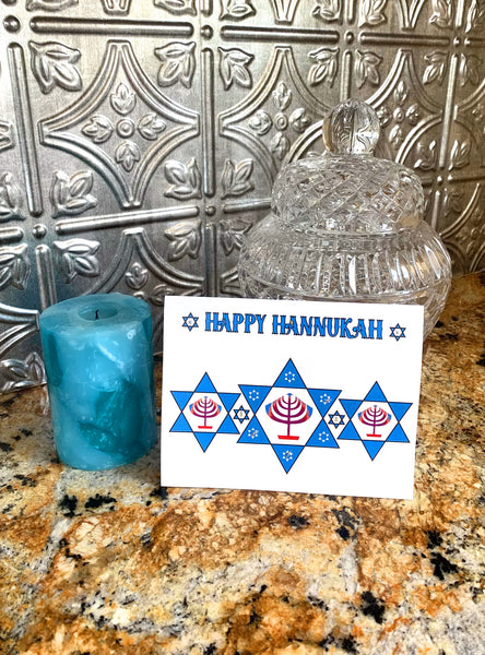Hanukkah Greeting Card - Stars & Menorahs