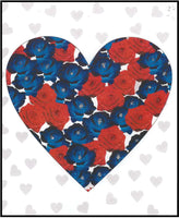 Mother's Day Greeting Card - Red and Blue Roses