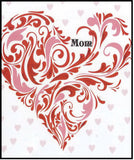 Mother's Day Greeting Card - Red and Pink Heart