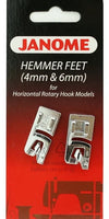 Janome Hemmer Feet 4mm & 6mm    #200326001 - 5 LEFT!