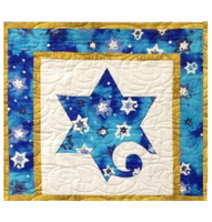 Quilted Jubilant Star Bargello Wall Hanging (Blue)