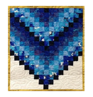 Quilted Jubilant Star Bargello Wall Hanging (Blue)