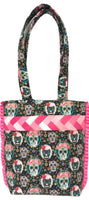 Braided Ruffle Tote - Skulls