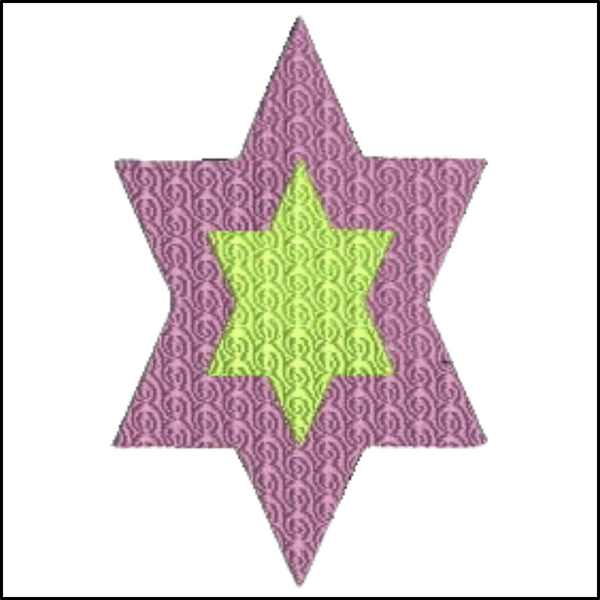 Embossed Double Star of David Machine Embroidery