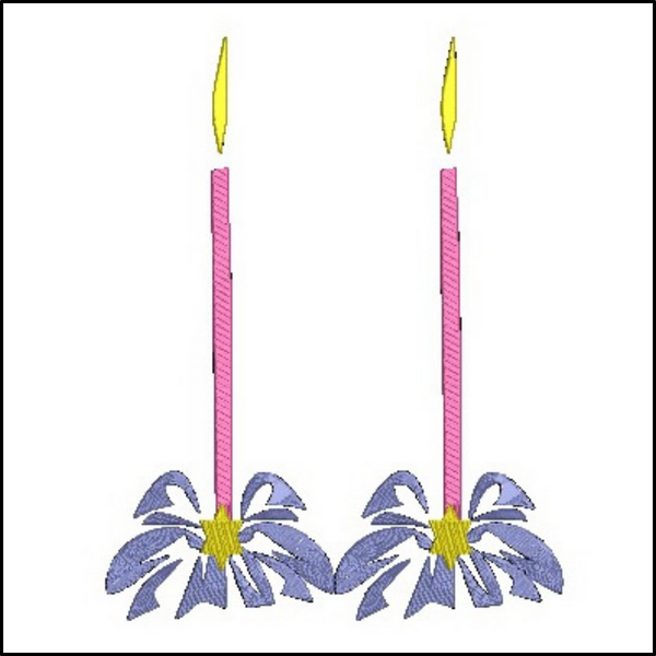 Floral Candlesticks Machine Embroidery