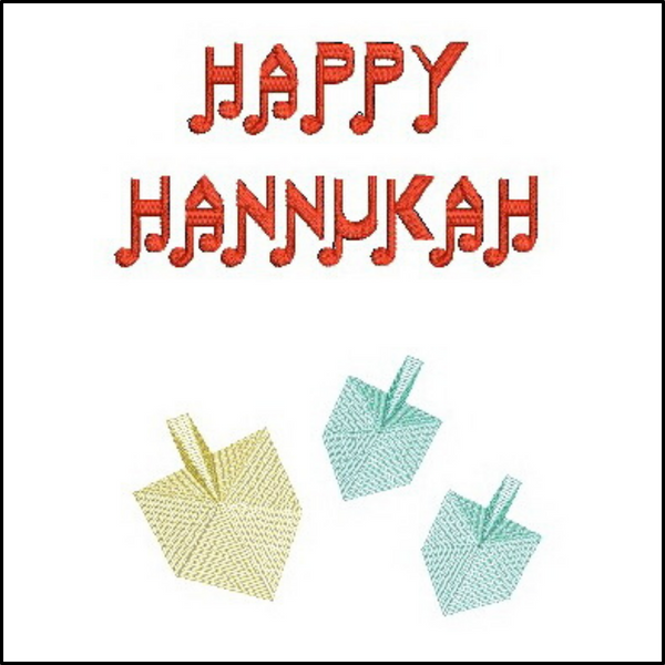 Happy Hannukah With 3-D Dreidels Machine Embroidery