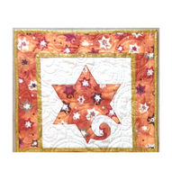 Quilted Jubilant Star Bargello Wall Hanging (Copper)