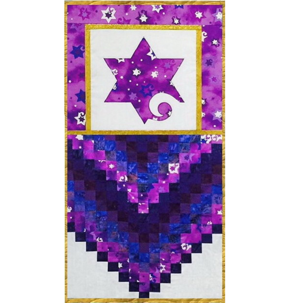 Quilted Jubilant Star Bargello Wall Hanging (Purple)