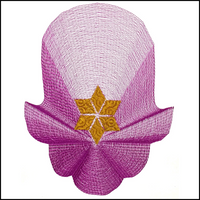 Large Ruffled Hamsa With Star of David Machine Embroidery