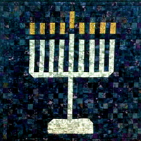 Mosaic Menorah Wall Hanging Pattern