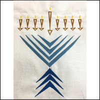 Vee Menorah Machine Embroidery