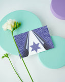 Jewish New Years Greeting Card - Blue Crackle