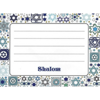 Jewish Note Cards - Tossed Stars (White)