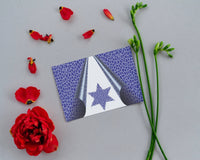 Jewish New Years Greeting Card - Blue Crackle