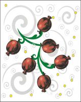 Jewish New Years Greeting Card - Hanging Pomegranate