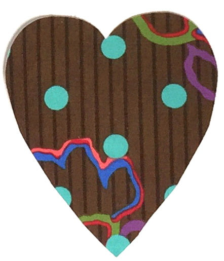 Fusible Applique Hearts - Dots on Brown (50 Pk)