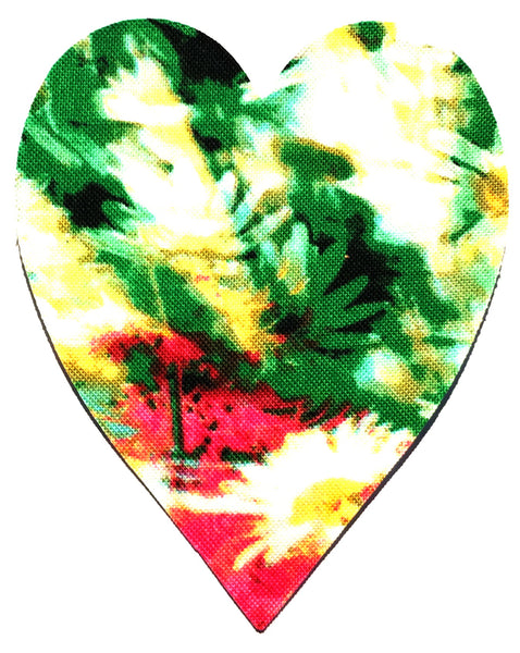 Fusible Applique Hearts - Green Floral (50 Pk)
