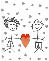 Anniversary Greeting Card - Stick Figures