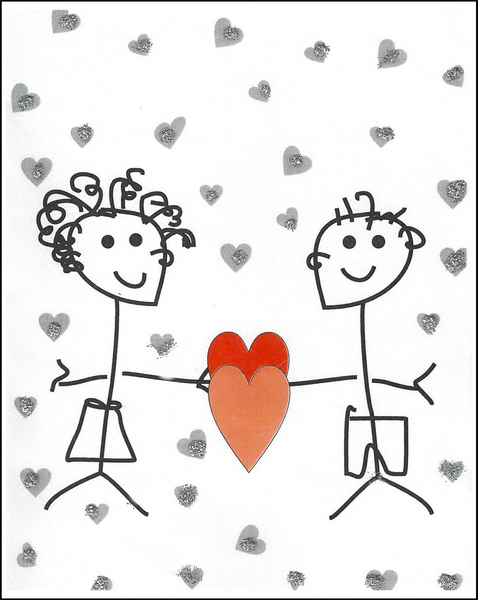 Anniversary Greeting Card - Stick Figures