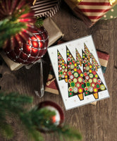 Christmas Greeting Card - Christmas Trees With Circles