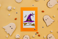 Halloween Greeting Card - Witch Hat & Broom