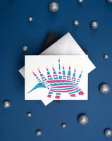 Hanukkah Greeting Card - Aardvark Menorah