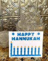 Hanukkah Greeting Card - Blue Menorah