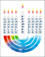 Hanukkah Greeting Card - Rainbow Menorah