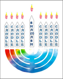 Hanukkah Greeting Card - Rainbow Menorah