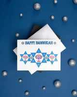 Hanukkah Greeting Card - Stars & Menorahs