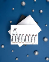 Hanukkah Greeting Card - Penguin Menorah
