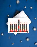 Hanukkah Greeting Card - Red & Black Menorah