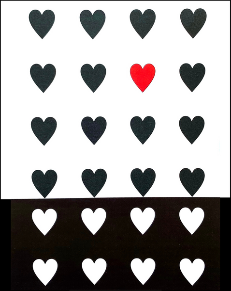 Valentine's Day Greeting Card - Black & White Hearts