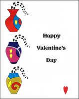 Valentine's Day Greeting Card - Vase with Hearts