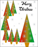Christmas Greeting Card - Ombre Christmas Trees