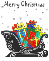 Christmas Greeting Card - Santa's Sleigh with Presents