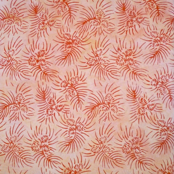 Peach Floral Burst Batik - 6 YDS