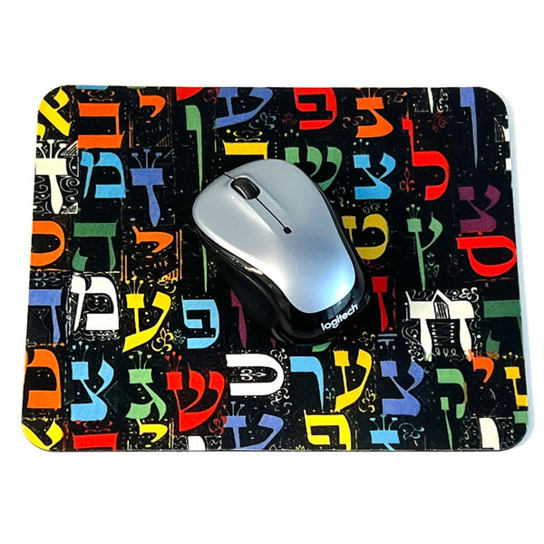 Mouse Pad - Aleph Bet (Black)