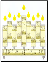 Hanukkah Greeting Card - Music Note Menorah
