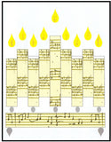 Hanukkah Greeting Card - Music Note Menorah