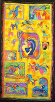 Laurel Burch Mythical Horses (Gold) - Panel