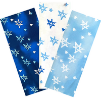 Quilted Star of David Snowball Table Runner With Blue Edging