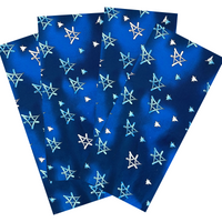 Quilted Star of David Snowball Table Runner With Blue Edging