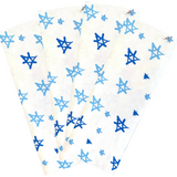 Quilted Star of David Snowball Table Runner With Blue Edging