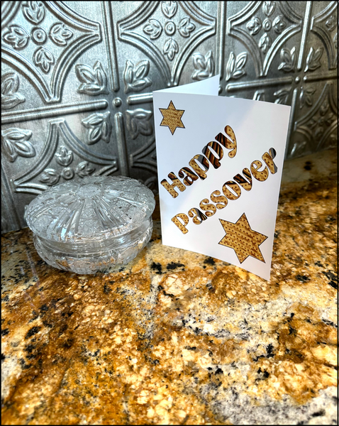 Passover Greeting Card - Happy Passover in Matzoh Font