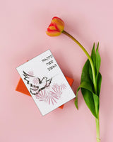 Jewish New Years Greeting Card - Pink Dove